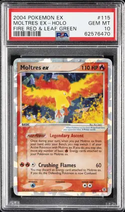 2004 POKEMON EX FIRE RED & LEAF GREEN #115 MOLTRES EX-HOLO PSA 10 - Image 1