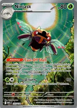 Pokemon TCG Ninjask 137/132 Me01: Mega Evolution Holo NM (SKU 1-2) - Image 1