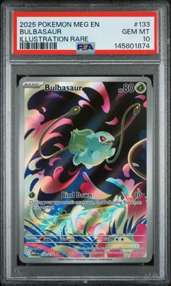 2025 POKEMON MEG EN-MEGA EVOLUTION ILLUSTRATION RARE #133 BULBASAUR PSA 10 - Image 1