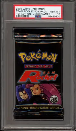 Pokemon Team Rocket 1st Edition Jessie/James Art Sealed Booster Pack PSA 10 - Image 1