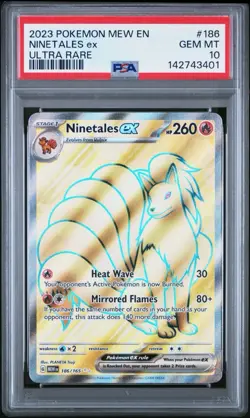 Pokemon Ninetales ex 186/165 Sv: Scarlet & Violet 151 Holo PSA 10 - Image 1