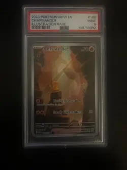 2023 POKEMON MEW EN CHAMANDER ILLUSTRATION RARE #168 PSA 9 MINT - Image 1