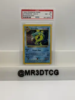 1999 POKEMON GYARADOS BASE SET SHADOWLESS HOLO RARE #6 PSA 8 VINTAGE WOTC - Image 1