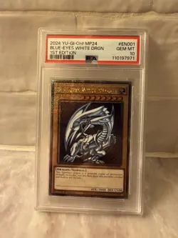 Yu-Gi-Oh! Blue Eyes White Dragon MP24-EN001 Quarter Century Secret Rare PSA 10 - Image 2