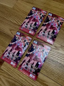 4x One Piece Heroines EB-03 Sleeved Booster Pack TCG CCG Bandai English New - Image 1