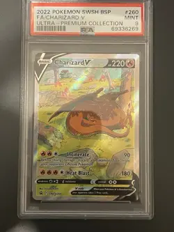 PSA 9 MINT Charizard V SWSH260 Black Star Promo Full Art Pokemon Card - Image 1