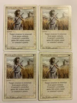 4X MP/HP MTG Magic The Gathering Swords to Plowshares Revised Uncommon Cards - Image 1