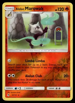 Alolan Marowak 12/131 Reverse Holo Forbidden Light Pokemon Card - Image 1