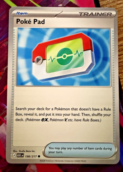 Pokemon TCG Ascended Heroes Poke Pad 198/217 NM Non Holo Trainer Card - Image 1
