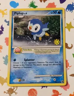 Pokemon TCG Piplup 72/100 English Countdown Calendar Snowflake Stamped 2008 - Image 1