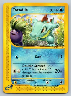 Totodile 134/165 Pokemon Expedition Base Set Regular Non-Holo MP - Image 1