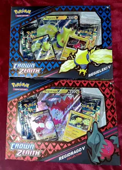 LOT Crown Zenith Regieleki V Regidrago V Pokemon Collector Boxes Sword & Shield - Image 1