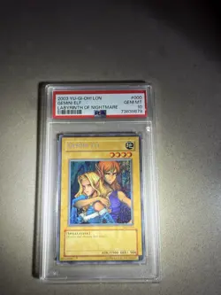 💎Yugioh PSA 10 Gemini Elf LON-000 Labyrinth of Nightmare Secret Rare💎 - Image 1