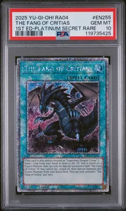 2025 YU-GI-OH! RA04-QUARTER CENTURY STAMPEDE #EN255 THE FANG OF CRITIAS PSA 10 - Image 1