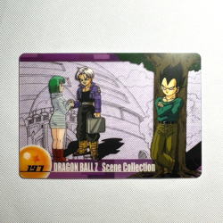 S0437 Vegeta Bulma Trunks 197 Japanese Dragon Ball x Morinaga Clear Wafer Card - Image 1