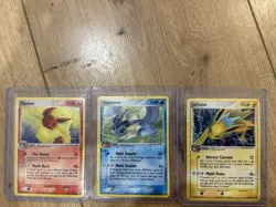 Jolteon 8/115 2005 Holo Rare EX Unseen Forces Pokemon Card Vaporeon Flareon Set - Image 1