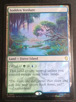 MTG TMNT - Sodden Verdure - Surge Foil Rare Land - Image 1