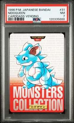 1996 POKEMON JPN BANDAI CARDDASS VENDING #31 NIDOQUEEN PSA 7 - Image 1
