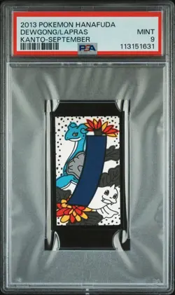 Pokemon Dewgong & Lapras Kanto - September Hanafuda 2013 PSA 9 MINT - Image 1