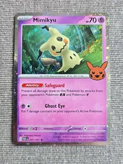 Pokemon TCG Mimikyu 037/091 Halloween Trick Or Trade 2024 Cosmos Holo Rare Card - Image 1