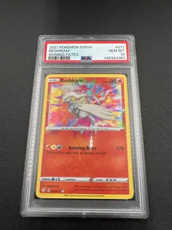 2021 POKEMON SWORD & SHIELD SHINING FATES #017 RESHIRAM PSA 10 GEM MINT 💎 - Image 1