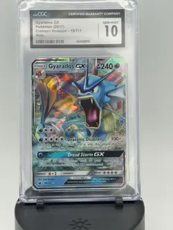 2017 Gyarados GX #18 Pokemon Crimson Invasion Sun & Moon CGC 10 Ultra Rare - Image 1