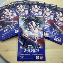 One Piece OP-14 Azure Sea' Seven Sleeved Booster Packs Lot of 6 Blisters NEW - Image 3