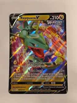 Rayquaza V SWSH147 SWSH: Sword & Shield Black Star Promo Card Holo Rapid Strike - Image 1