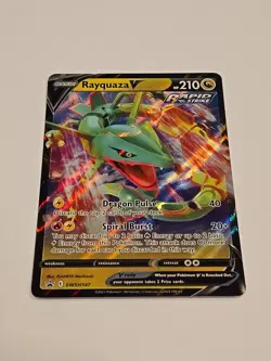 Rayquaza V SWSH147 SWSH: Sword & Shield Black Star Promo Card Holo Rapid Strike - Image 2