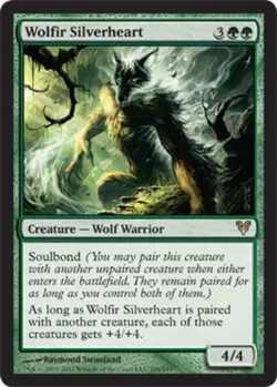 1 x Wolfir Silverheart - Foil - Avacyn Restored - Moderate Play - MTG - Image 1