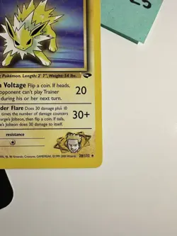 Lt. Surge's Jolteon 28/132, Gym Challenge, Pokemon TCG, Unlimited 2000, WOTC, NM - Image 4