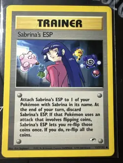 Sabrina's ESP 117/132, Gym Heroes, Pokemon TCG, WOTC, Vintage 2000, Uncommon, NM - Image 1