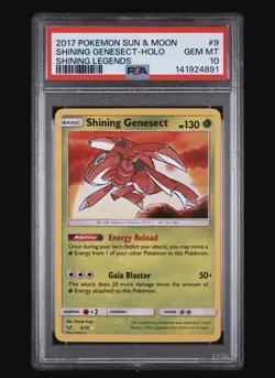2017 POKEMON SUN & MOON SHINING LEGENDS #9 SHINING GENESECT-HOLO PSA 10 - Image 1