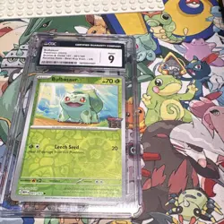 Pokemon TCG Bulbasaur 001/165 Scarlet & Violet 151 Best Buy Reverse Holo CGC 9 - Image 1