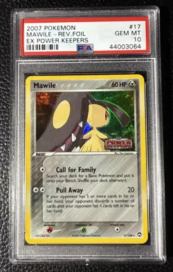 2007 Pokemon EX Power Keepers #17 Mawile Reverse Holo PSA 10 - Image 1