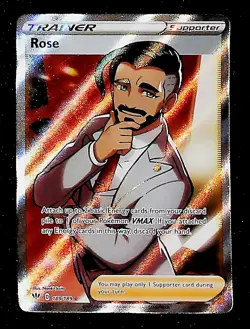Pokemon Card 2020 Darkness Ablaze Holo 189/189 ROSE TRAINER FULL ART - Image 1