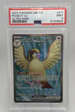 PIDGEOT EX #217 2023 POKEMON OBSIDIAN FLAMES PSA 9 - Image 1