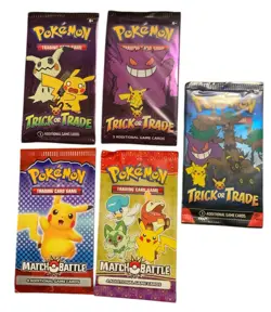 Pokemon/ Mini Booster Packs McDonald's & Trick Or Trade 2021-2024 -5 Packs Total - Image 1