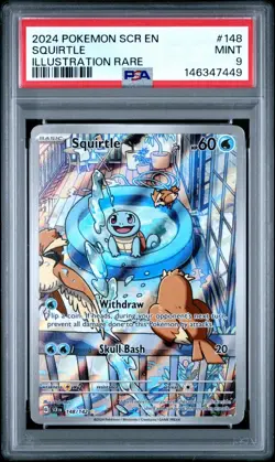 PSA 9 Squirtle Stellar Crown Pokemon 148/142 Sv07 Holo Scarlet & Violet - Image 1