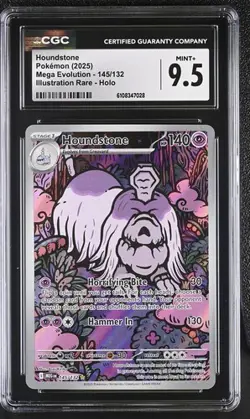Houndstone *CGC 9.5* Illustration Rare *Mega Evolution* #145 *2025* Pokemon - Image 1