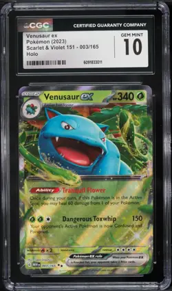 CGC 10 GEM MINT Pokemon TCG 2023 Scarlet & Violet 151 #003/165 Venusaur ex Holo - Image 1