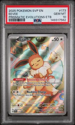 2025 Pokemon Prismatic Evolutions EEVEE #173 Black Star ETB Promo PSA 10 - Image 1
