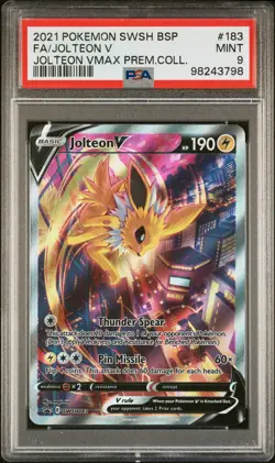 Pokemon Card Jolteon V 183 Vmax Premium Collection PSA 9 Swsh Black Star Promo - Image 1