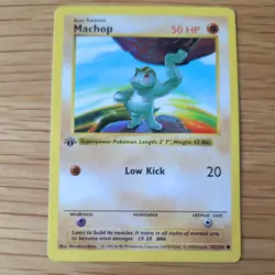 1ST EDITION SHADOWLESS MACHOP 52/102 POKEMON CARD (BASE SET) - Image 2