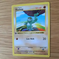 1ST EDITION SHADOWLESS MACHOP 52/102 POKEMON CARD (BASE SET) - Image 4