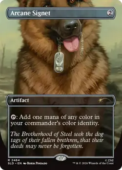 NM MTG FOIL ARCANE SIGNET SECRET LAIR FALLOUT GREET THE DOG - Image 1