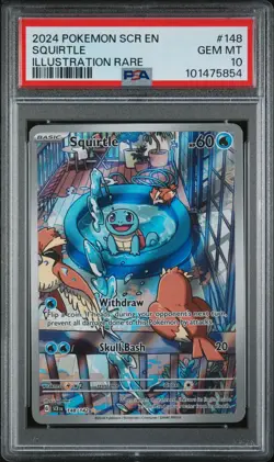 2024 POKEMON SCR EN-STELLAR CROWN ILLUSTRATION RARE #148 SQUIRTLE PSA 10 - Image 1