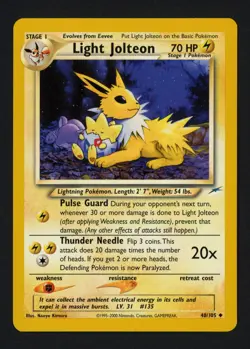 Light Jolteon 48/105 Neo Destiny Unlimited Uncommon Pokemon TCG - Image 1