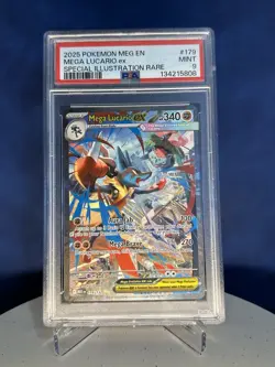 PSA 9 MEGA LUCARIO EX 179 SPECIAL ILLUSTRATION RARE MEGA EVOLUTIONS POKEMON - Image 1