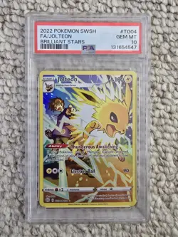 2022 POKEMON SWORD & SHIELD BRILLIANT STARS #TG04 FULL ART/JOLTEON PSA 10 - Image 1